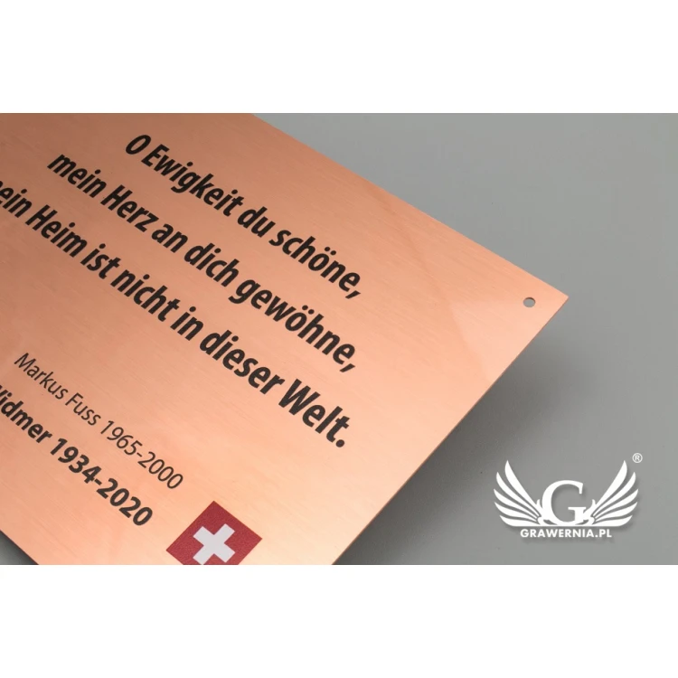 Kupferplatte mit UV-Druck - Abm. 120x90mm - TAB110
