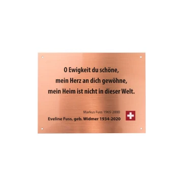 Kupferplatte mit UV-Druck - Abm. 120x90mm - TAB110