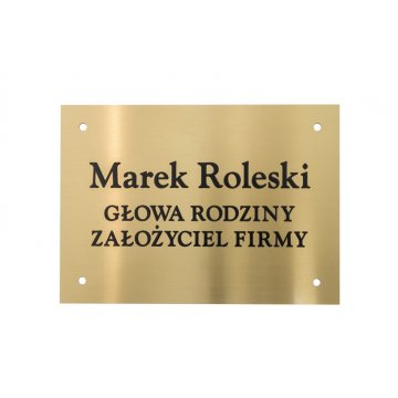 Plakette - gebürstetes Messing, graviert mit Fräsen - CNC - Abm. 210x150mm - TAB106