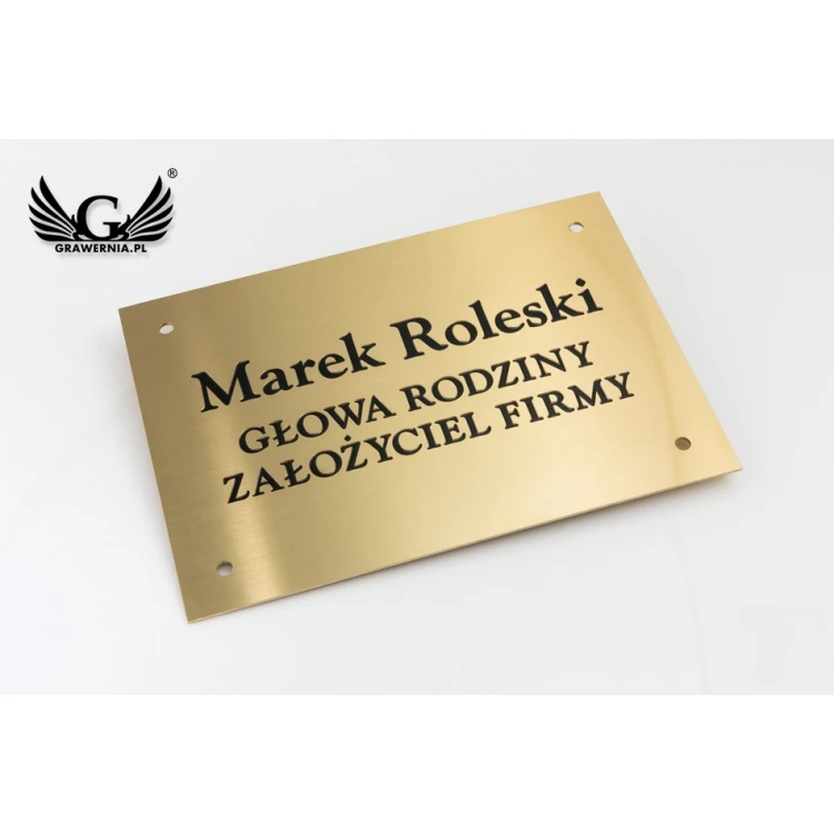 Plakette - gebürstetes Messing, graviert mit Fräsen - CNC - Abm. 210x150mm - TAB106