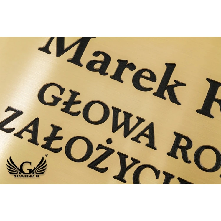 Plakette - gebürstetes Messing, graviert mit Fräsen - CNC - Abm. 210x150mm - TAB106