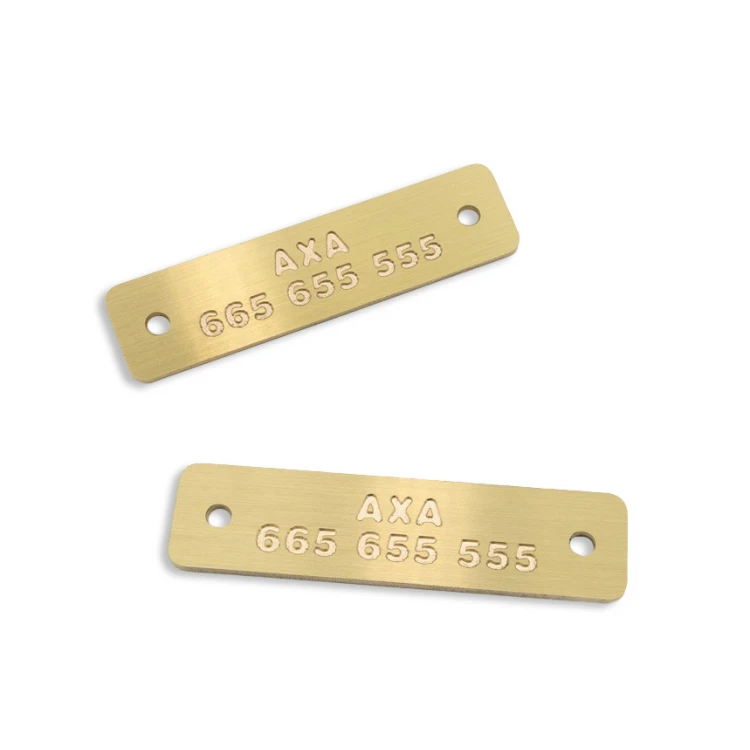 Messingplatte CNC graviert - Abm. 60x15x1,6mm - TAB107