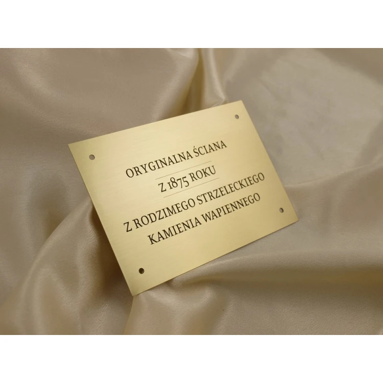 Gedenktafel - gebürstetes Messing mit Lack - M011 - Abm. 130x90mm