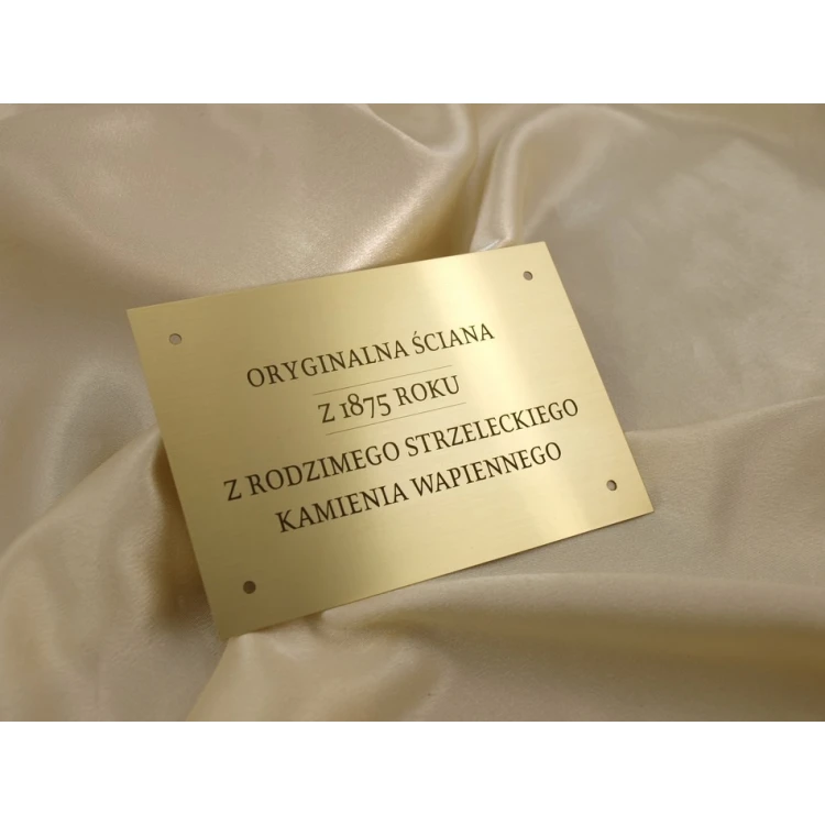 Gedenktafel - gebürstetes Messing mit Lack - M011 - Abm. 130x90mm