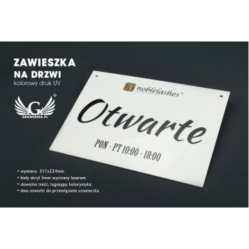 Türschild offen/geschlossen - Abmessungen: 317x224mm - farbiger UV-Druck - TAB059