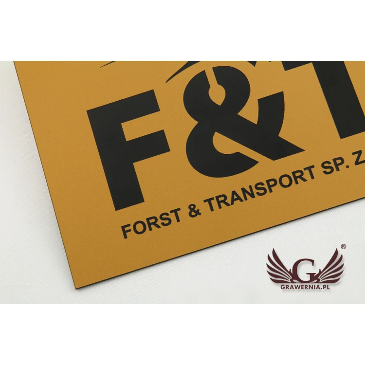 Türschild - Abmessungen 200x150mm - mattes goldfarbenes Gravierlaminat