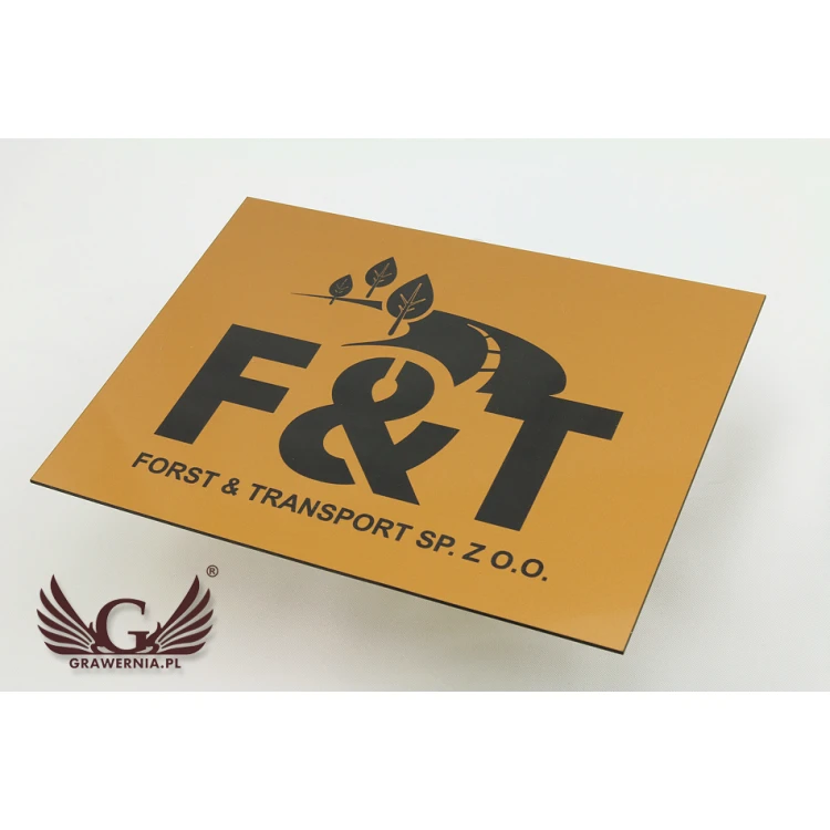 Türschild - Abmessungen 200x150mm - mattes goldfarbenes Gravierlaminat