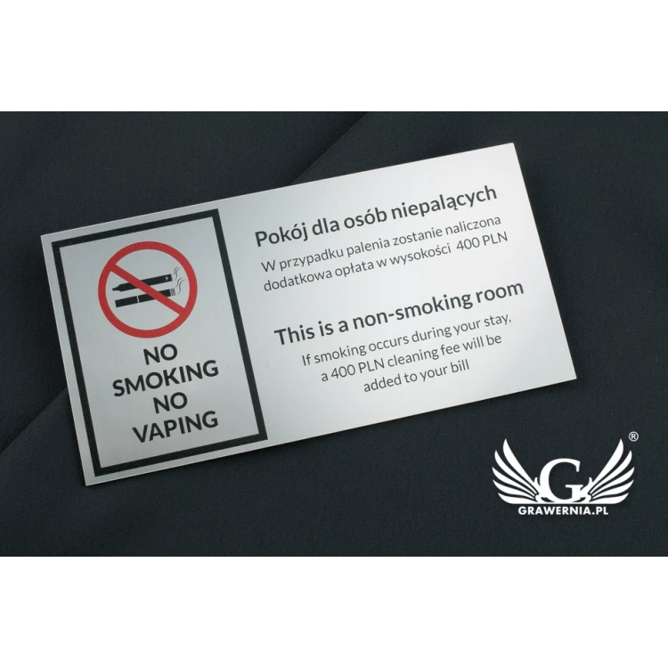 Warnschild - Nichtraucherzimmer - Größe 135x70mm - farbiger UV-Druck