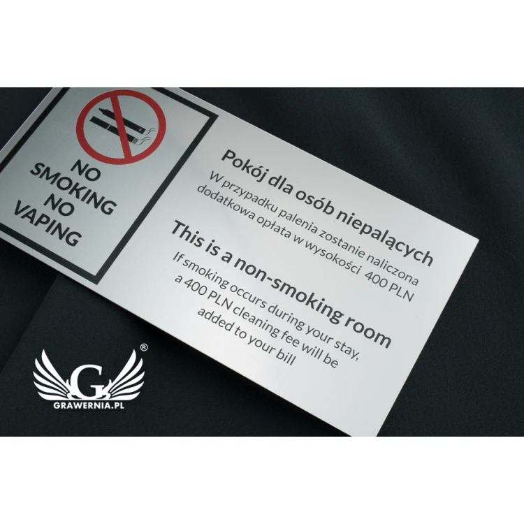 Warnschild - Nichtraucherzimmer - Größe 135x70mm - farbiger UV-Druck