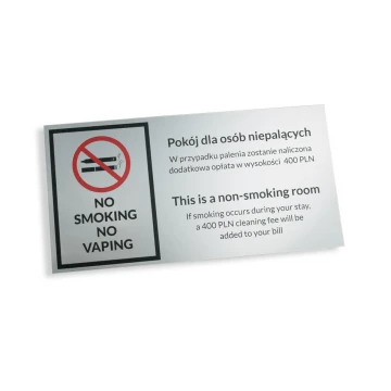 Warnschild - Nichtraucherzimmer - Größe 135x70mm - farbiger UV-Druck