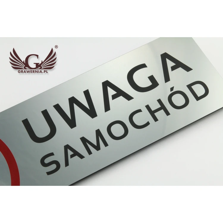 Warnschild - Achtung Auto - Größe 490x200mm - farbiger UV-Druck