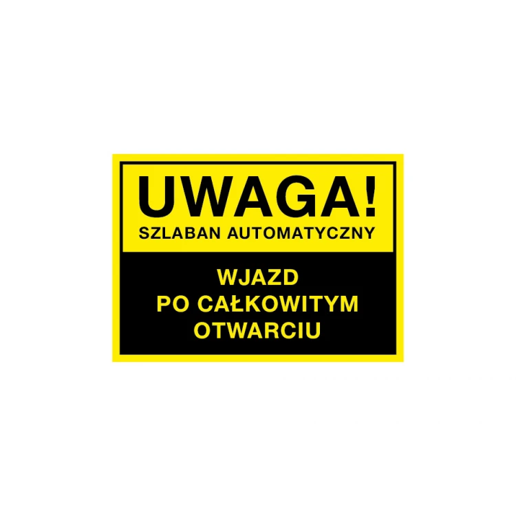 Warnschild Achtung automatische Schranke - Abm. 490x350mm - PVC - farbiger UV-Druck - TAB155