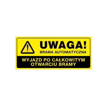 Warnschild Achtung automatisches Tor - Abm. 700x300mm - PVC - farbiger UV-Druck - TAB157
