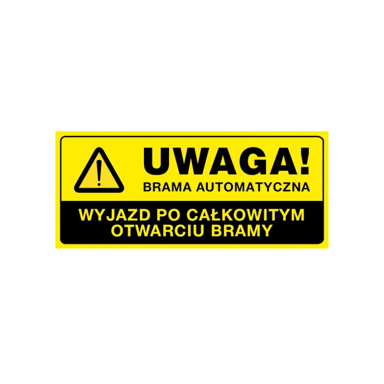 Warnschild Achtung automatisches Tor - Abm. 700x300mm - PVC - farbiger UV-Druck - TAB157