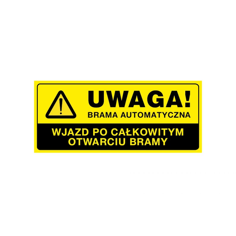 Warnschild Achtung automatisches Tor - Abm. 700x300mm - PVC - farbiger UV-Druck - TAB157