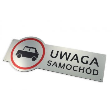 Warnschild - Achtung Auto - Größe 490x200mm - farbiger UV-Druck