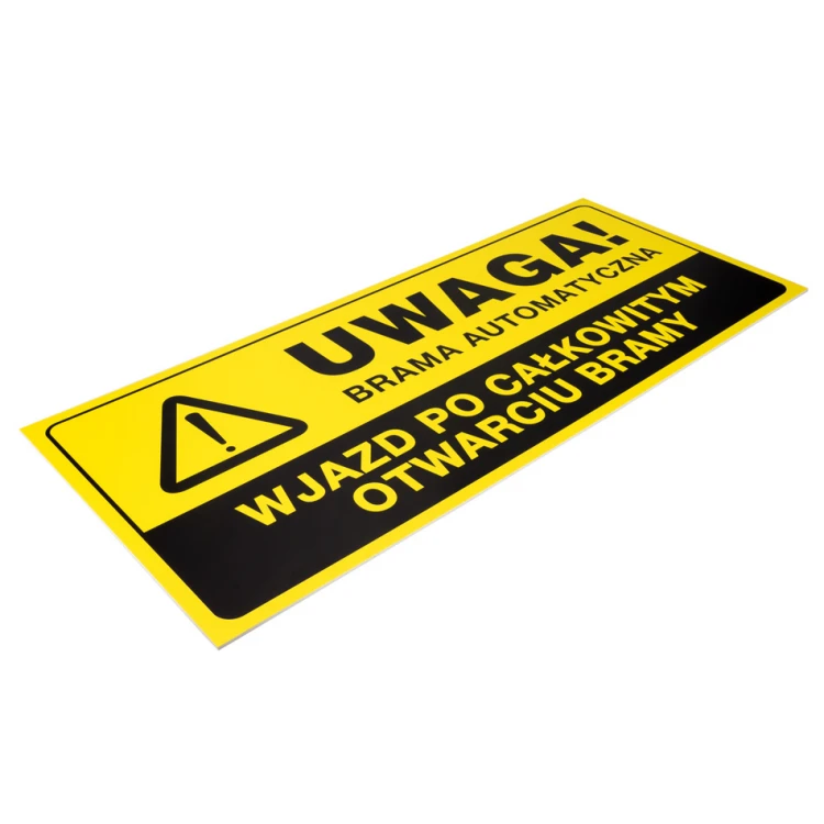 Warnschild Achtung automatisches Tor - Abm. 700x300mm - PVC - farbiger UV-Druck - TAB157