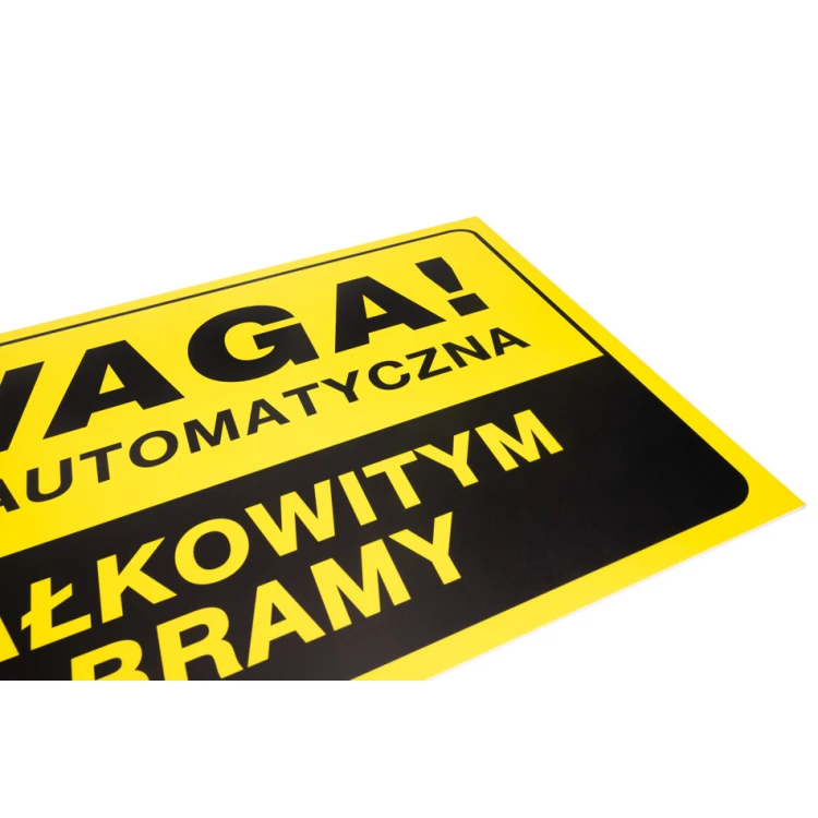 Warnschild Achtung automatisches Tor - Abm. 700x300mm - PVC - farbiger UV-Druck - TAB157
