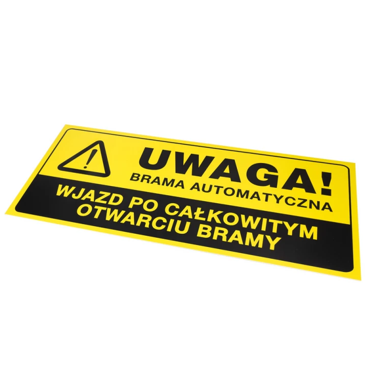 Warnschild Achtung automatisches Tor - Abm. 700x300mm - PVC - farbiger UV-Druck - TAB157