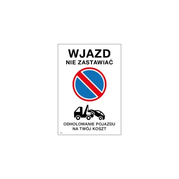 Warnschild Einfahrt/Ausfahrt nicht blockieren - Größe 500x720mm - PVC - farbiger UV-Druck - TAB146