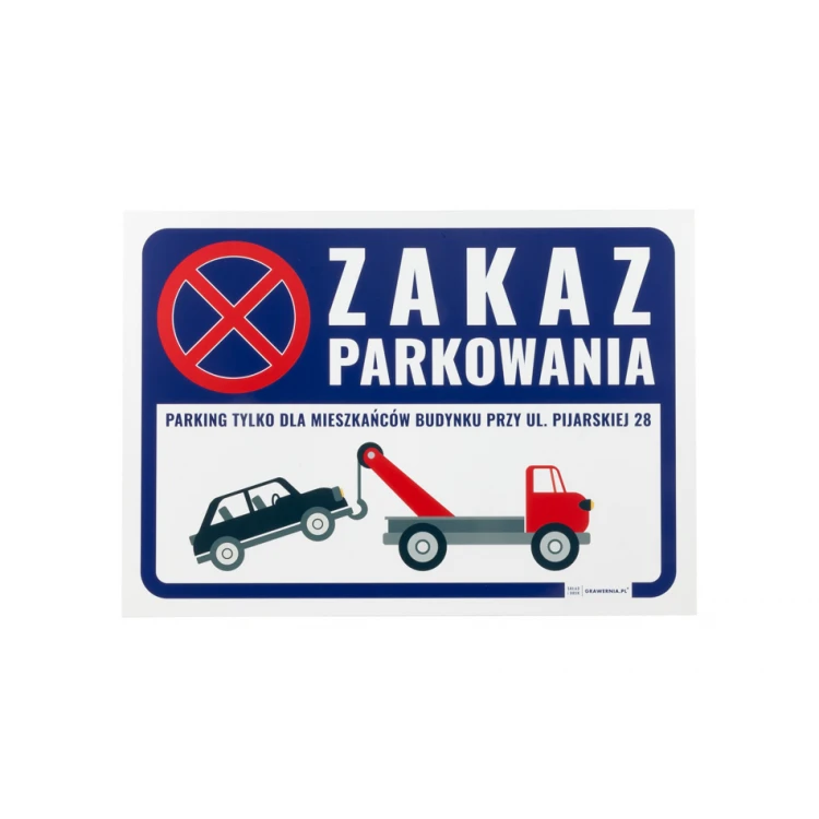 Warnschild Parkverbot PVC 3mm - Abmessungen 420x297mm (A3) - UV-Druck - TOZ001