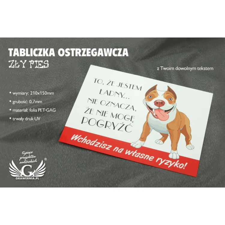 Warnschild - Böser Hund - PVC-Material - Abm. 210x150mm - TZP004