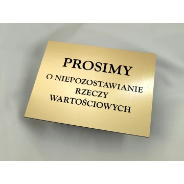 SCHILD: Bitte keine Wertsachen liegen lassen - Größe 18x14cm