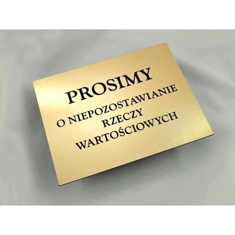 SCHILD: Bitte keine Wertsachen liegen lassen - Größe 18x14cm