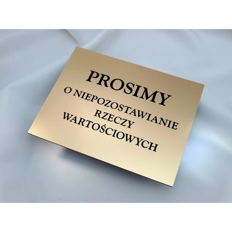 SCHILD: Bitte keine Wertsachen liegen lassen - Größe 18x14cm