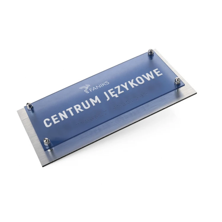 Türschild aus Dibond und Plexiglas mit Braille-Alphabet - Größe 230x110mm - SPD043