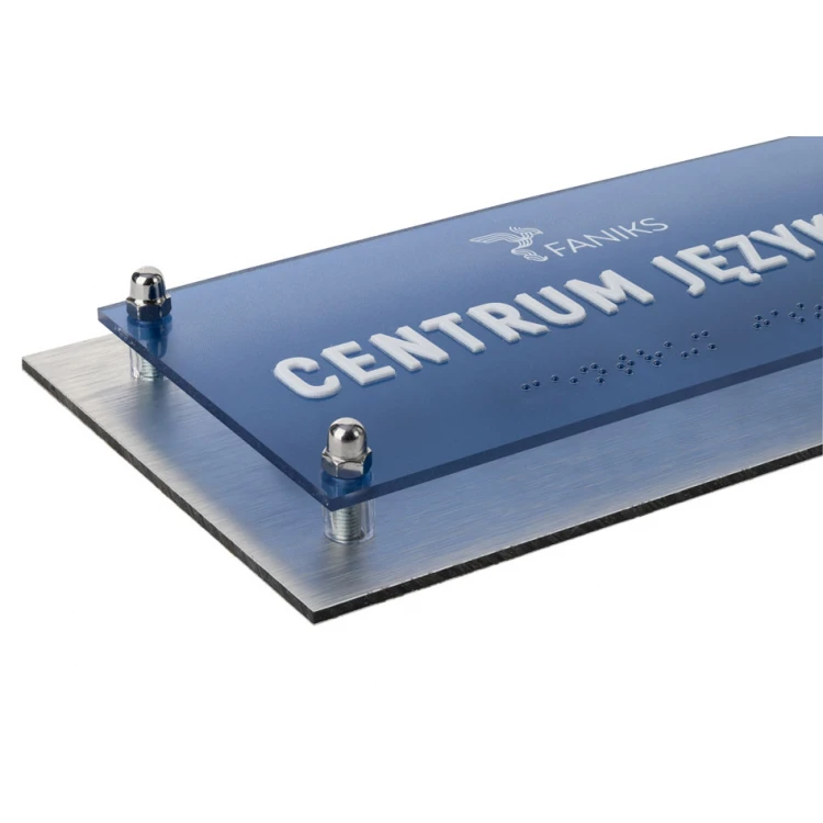Türschild aus Dibond und Plexiglas mit Braille-Alphabet - Größe 230x110mm - SPD043