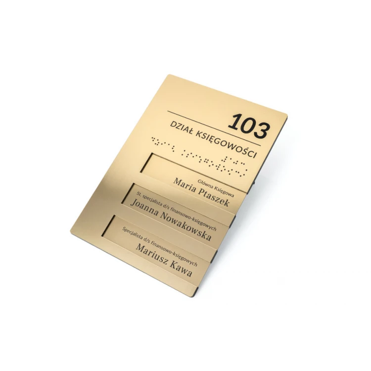 Türschild mit austauschbaren Einsätzen und Braille-Alphabet - Abm. 148x210mm - SPD041