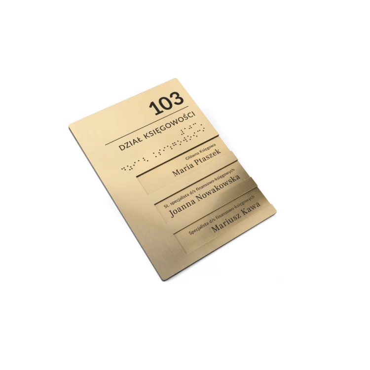 Türschild mit austauschbaren Einsätzen und Braille-Alphabet - Abm. 148x210mm - SPD041