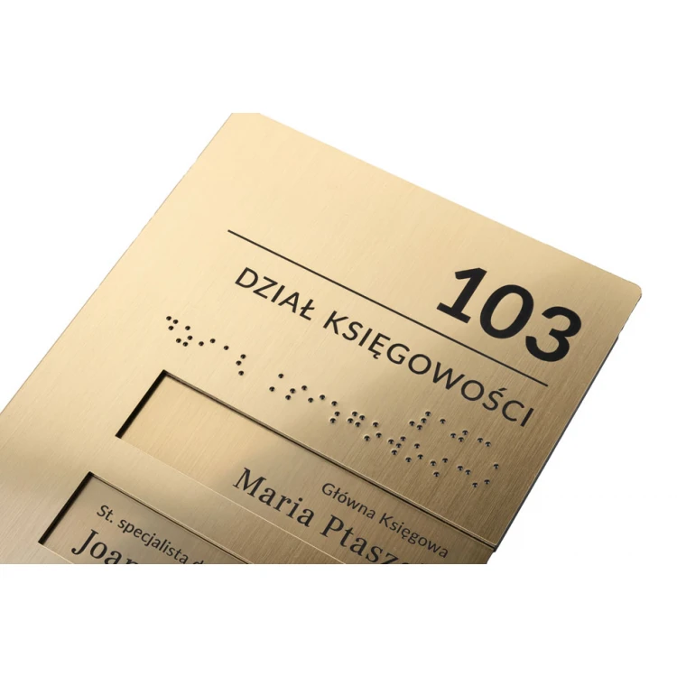 Türschild mit austauschbaren Einsätzen und Braille-Alphabet - Abm. 148x210mm - SPD041
