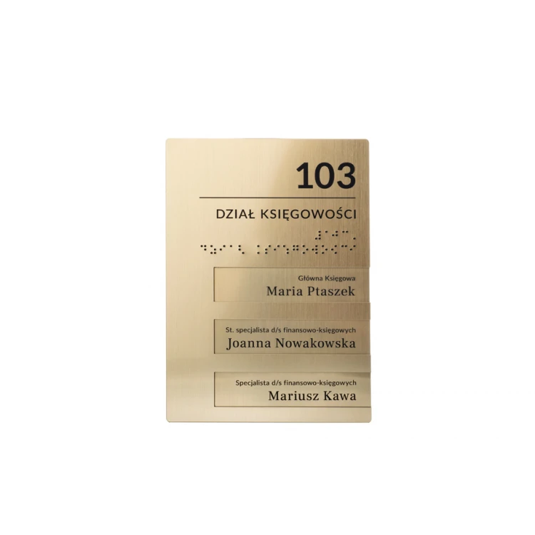 Türschild mit austauschbaren Einsätzen und Braille-Alphabet - Abm. 148x210mm - SPD041