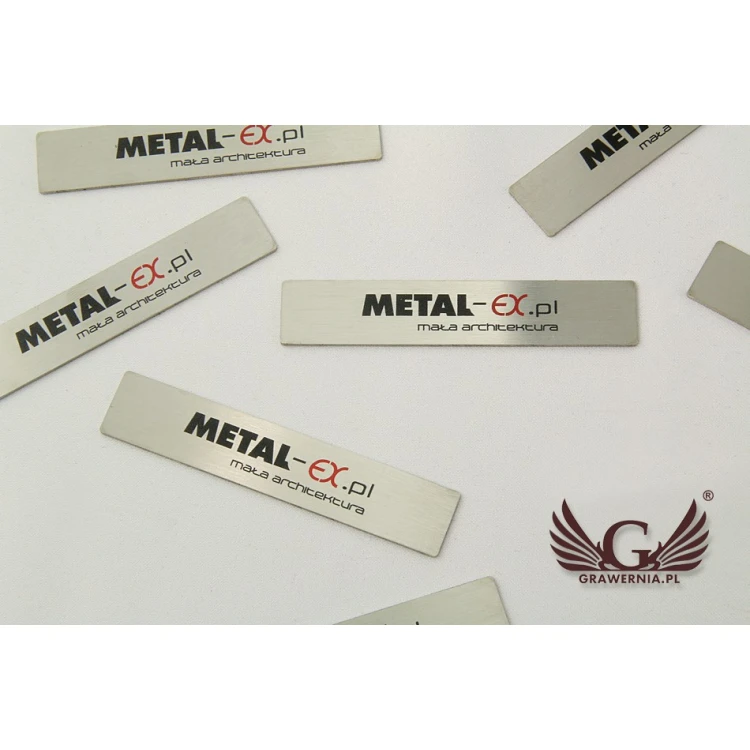 Stahlplatte für Produkte - Abm. 69x13,5x1mm - UV-Druck