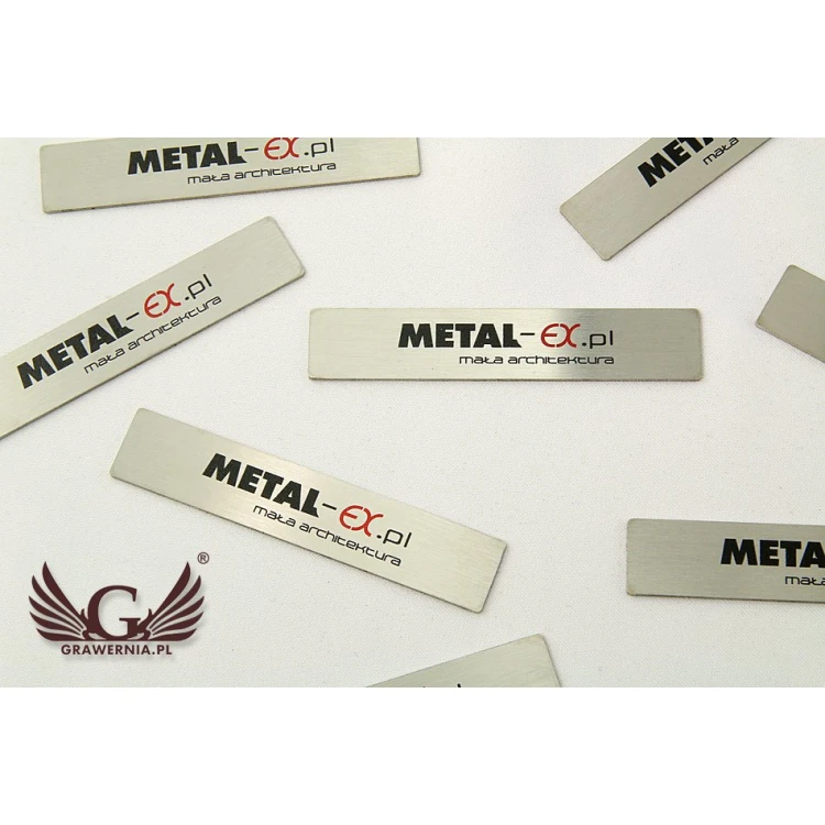 Stahlplatte für Produkte - Abm. 69x13,5x1mm - UV-Druck