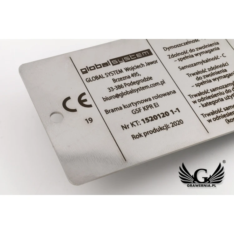 Typenschild aus Stahl - Abm. 100x45mm - TAB083