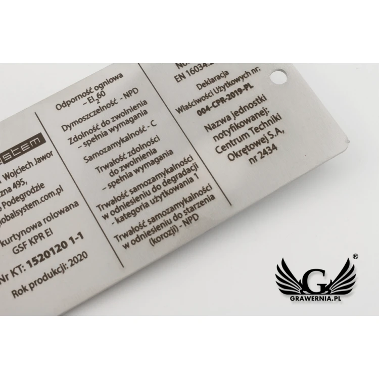 Typenschild aus Stahl - Abm. 100x45mm - TAB083