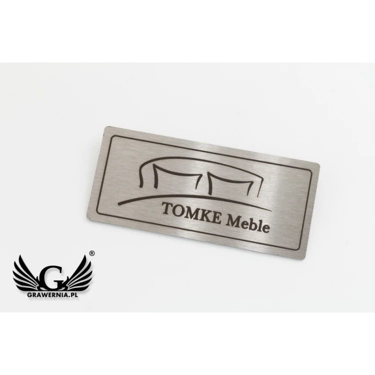 Gravierte Stahlplatte für Produkte - Abm. 52x23x1mm - TAB087
