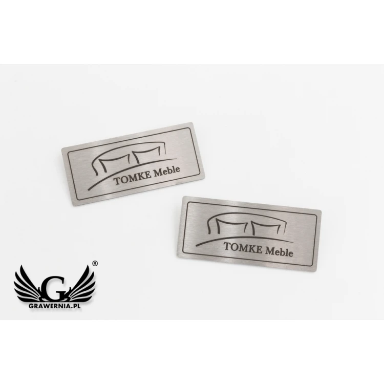 Gravierte Stahlplatte für Produkte - Abm. 52x23x1mm - TAB087