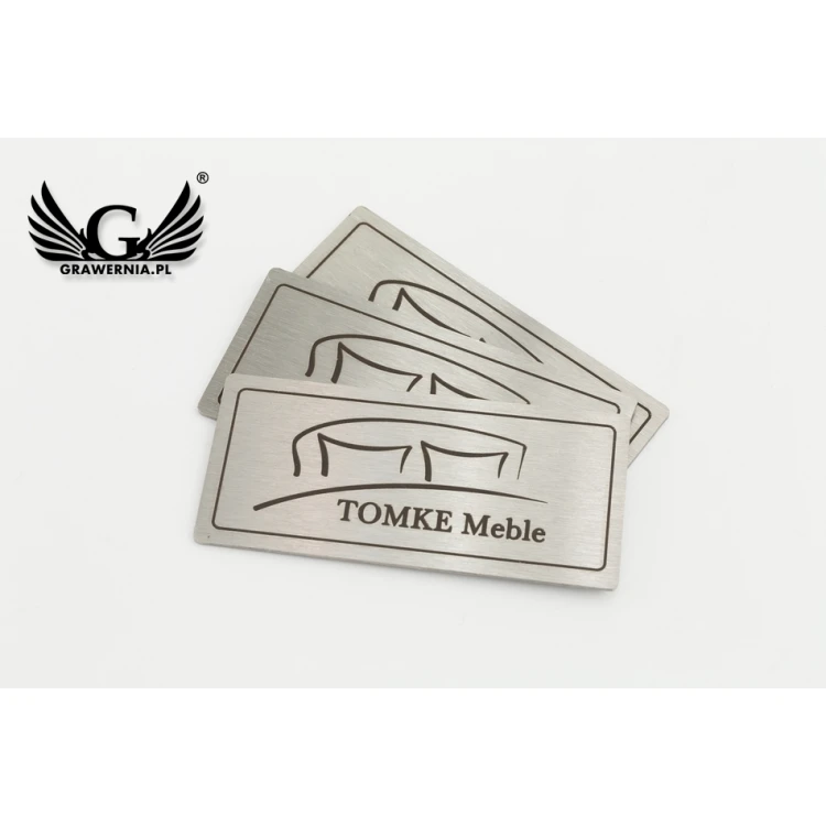 Gravierte Stahlplatte für Produkte - Abm. 52x23x1mm - TAB087