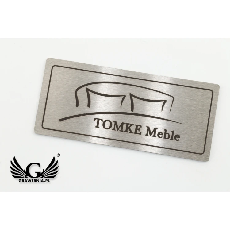 Gravierte Stahlplatte für Produkte - Abm. 52x23x1mm - TAB087
