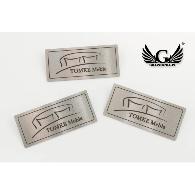 Gravierte Stahlplatte für Produkte - Abm. 52x23x1mm - TAB087