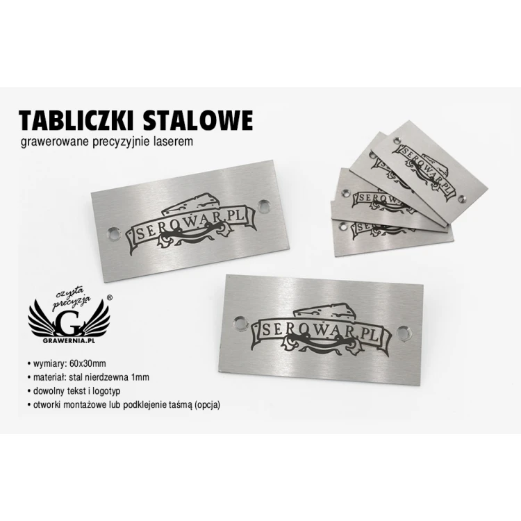 Stahlschild für Produkte - Abm. 60x30x1mm - TAB088