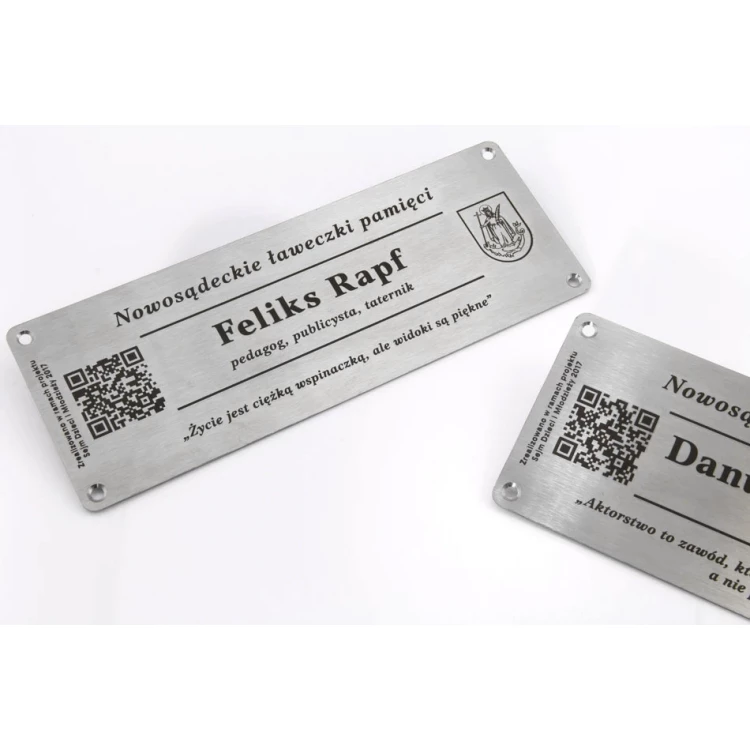 Gedenk-Stahlplatte - Abm. 200x75x1mm