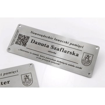 Gedenk-Stahlplatte - Abm. 200x75x1mm