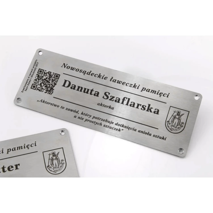 Gedenk-Stahlplatte - Abm. 200x75x1mm
