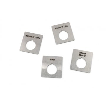 Stahlplatte mit individueller Gravur - Abmessungen 42x46x1mm - TAB140