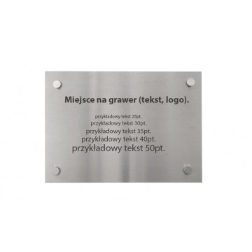Stahlplatte mit individueller Gravur - Abmessungen 297x210x2mm - TAB105